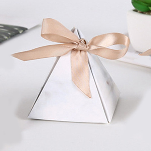 25/50pcs Triangle Candy Box Marbling Chocolate Gifts Box Pac