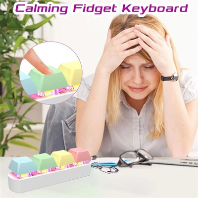 Keyboard Fidget Toys with LED Light Silent and Loud Keyboard
