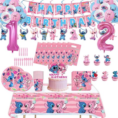 Stitch Party Supplies Paper Napkins Tablecloth Plate Balloon