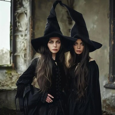 Vintage Halloween Woman Witch Hat Costume Wool Knit Hat for