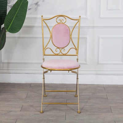 Iron Folding Chair Nordic Home Round Stool Cloth Chair Home