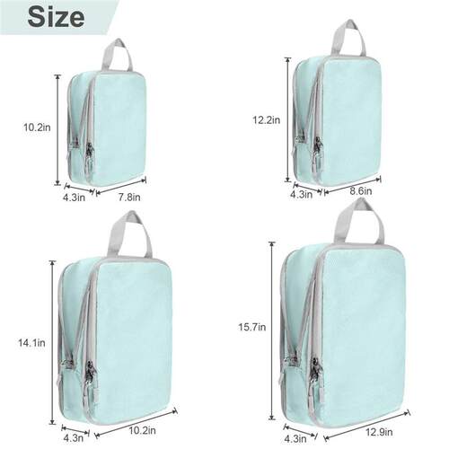 4Pcs Travel Compression Packing Cubes Bag Portable Suitcase