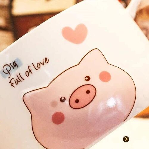 Ceramic Creativity Cartoon Pig Instant Noodle Bowl High