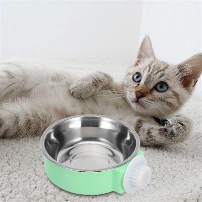 Outdoor Cat Feeder Hanging Stainless Steel Bowl Puppy Dog