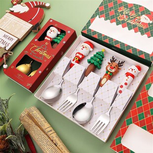 Christmas creative tableware dessert spoons forks gift box