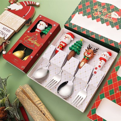 Christmas creative tableware dessert spoons forks gift box