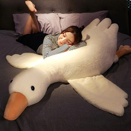 可爱大白鹅抱枕女生睡觉夹腿长条枕头床头靠垫沙发床上靠枕男生款