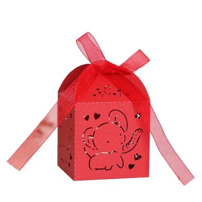 10pcs Elephant Shaped Candy Box for Baby Shower Cute Gift Bo