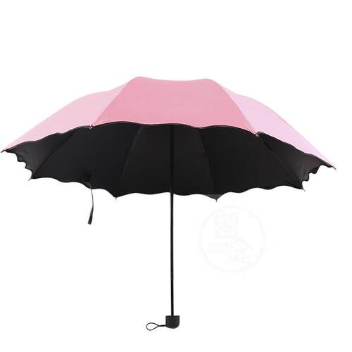 。8K plain color flower in water folding umbrella three fold