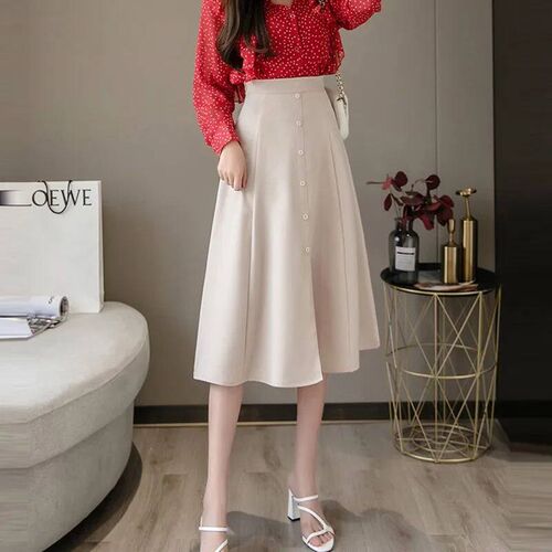 High Waist A-line Long Skirt Women New Arrival 2024 Spring K