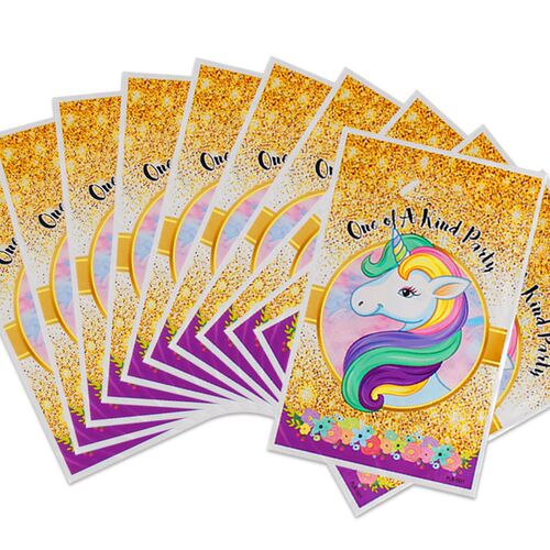 New 20pcs Unicorn Plastic Gift Bags Candy Flamingo Disposabl