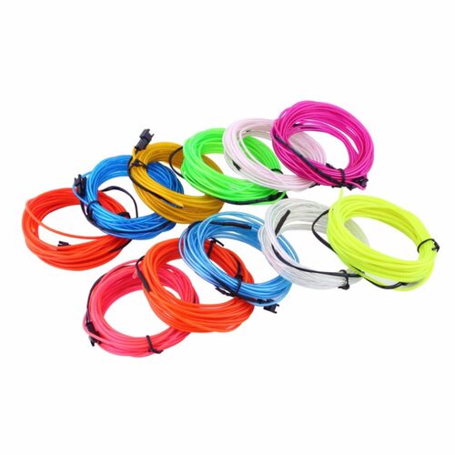 New 3M Flexible EL Wire Neon Light for Dance Party Car Decor