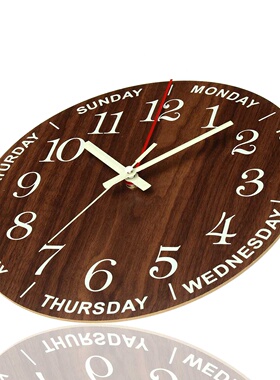 12 Inch Luminous Wall Clock Wood Silent light in dark night