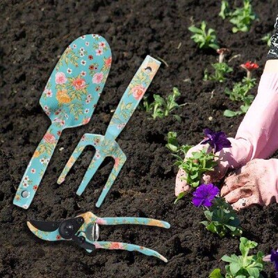 3PCS/Set Aluminum Gardening Tool Kit Garden Rake and Hand