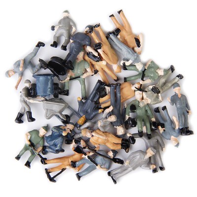 25pcs 1:87 HO Scale Miniature People Model Worker Figurines