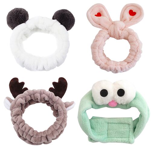 Korean Cute Bow Head Bands For Women Coral Fleece Hairbands