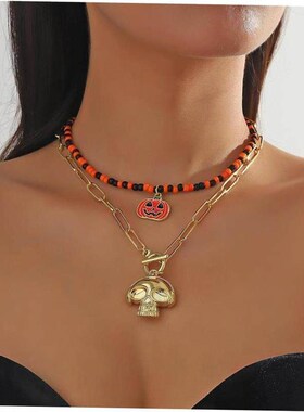 Goth accessories Halloween bat Ghost Skull spider necklace