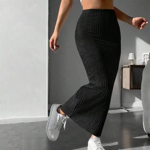 Solid Color Slim-fit Skirt Fashionable High Waist Skirt Stri