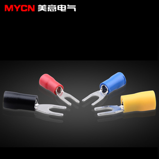 叉形预绝缘端子SV1. U型线耳铜鼻子接头1000个 3冷压接线端子Y