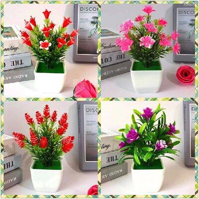 1pc Artificial Plants Bonsai Small Flowers Pot Fake Plant