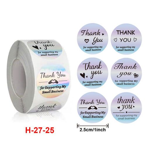 Roll Rainbow Laser Thank You Decorative Envelope Seal Round