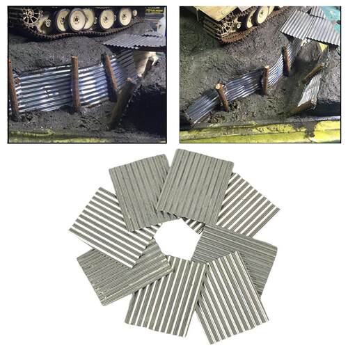 8Pcs 1/35 Steel Shed Corrugated Tile Miniature Sand Table Ma