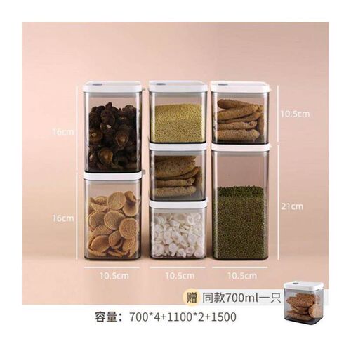 Glass Airtight Kitchen Storage Jar Sealed Food Container Gra