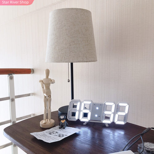 Desktop Clocks 3D Large LED Digital Wall Clock Date Time Cel
