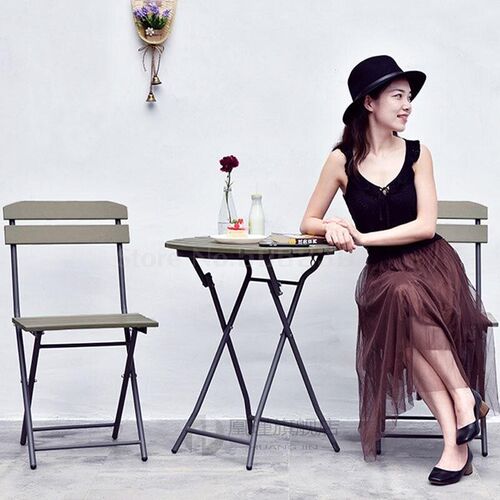 Balcony three-piece outdoor table and chairs cafe plastic wo