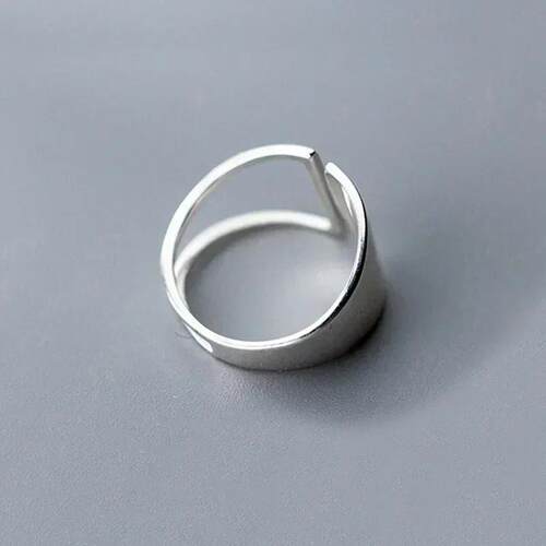 Silver Simple Punk Hollow Rings For Women Geometric Fashion