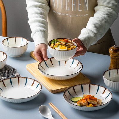 18-piece set of bowls and plates set of ceramic bowls and pl