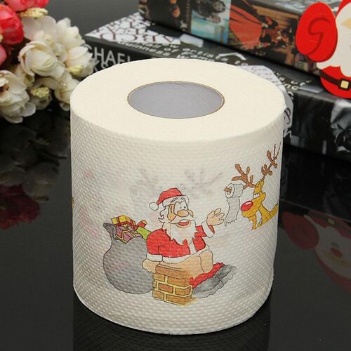 2023 Santa Claus Reindeer Print Christmas Toilet Paper Chris