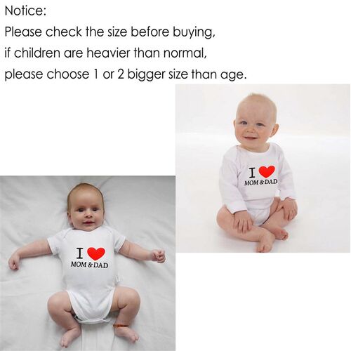 Summer Newborn Infant Baby Clothes I Love Mom & Dad Cute Tod