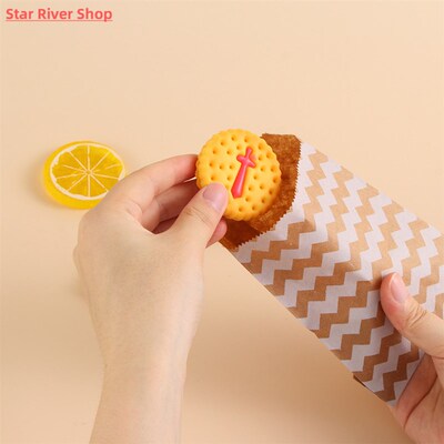 50pcs 15*10CM Wave Dot Kraft Paper Candy Biscuit Bags Packin