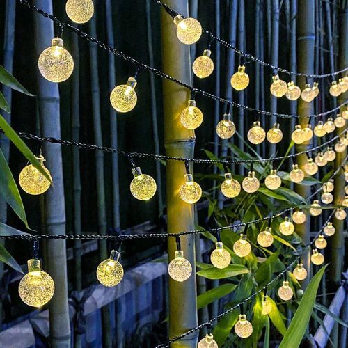 Solar Bubble Balls Lamp String Lights Outdoor Water Drops Ou