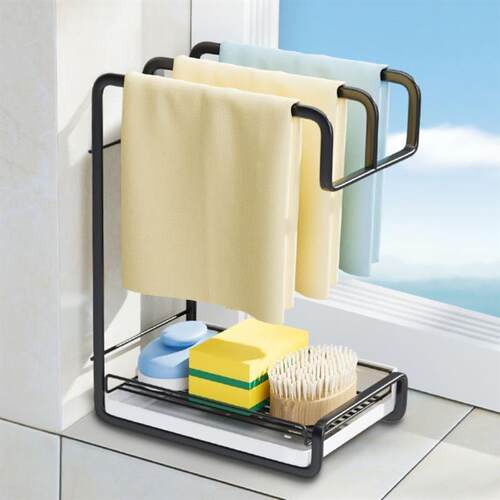 Hanging Storage Rack Kitchen Rag Dish Cloth Sponge Holder