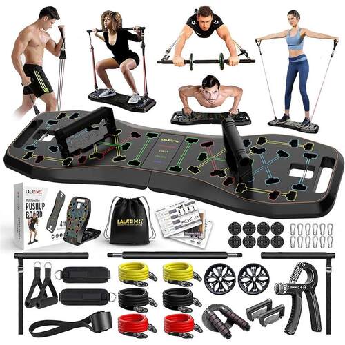 Portable Home Gym System: Large Compact Push Up Board, Pilat