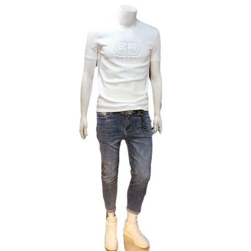 European Station Fashion mercerize cotton mens short-sleeve