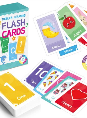 跨境英语启蒙Flashcards闪卡字母儿童早教颜色数字形状动物ABC