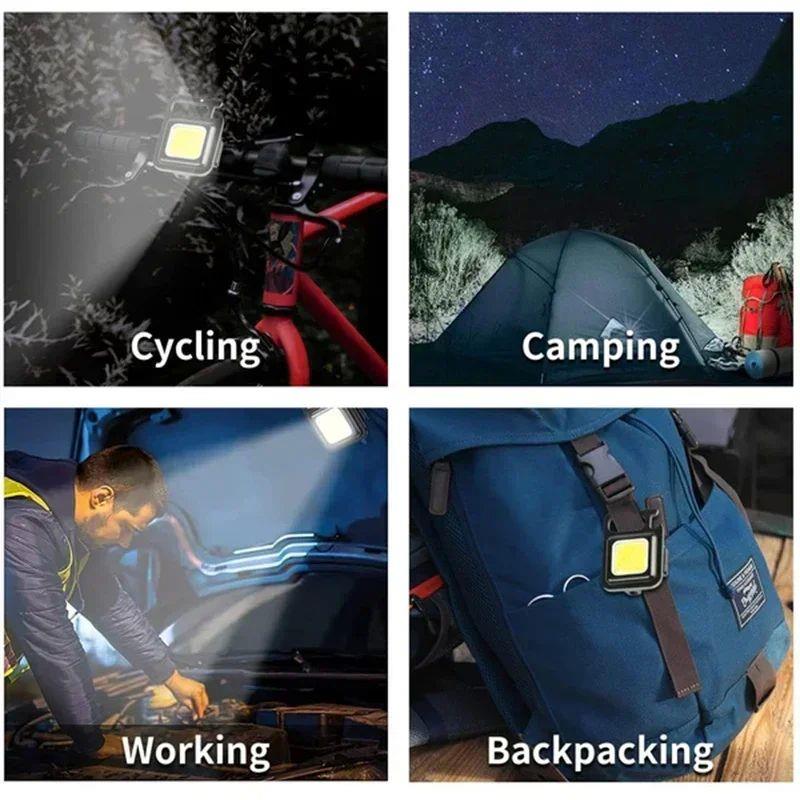 Keychain Light Mini Multifunctional Camping Flashlight USB R图片
