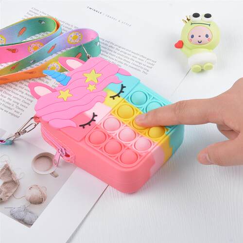 Unicorns Bags Pops Fidget Toys Children Anti Stress Pops Gir