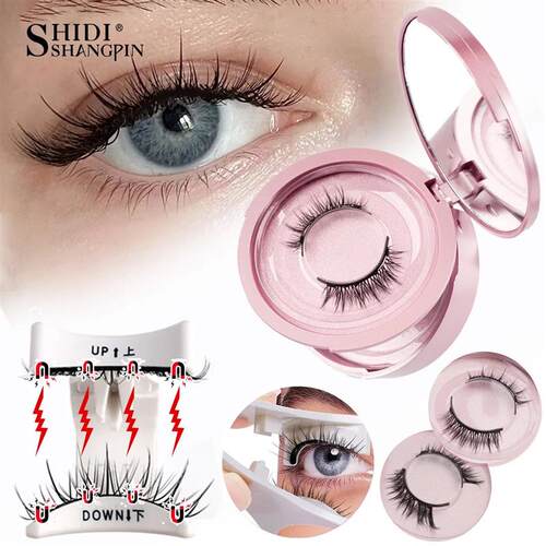 1/2 Pairs Reusable Magnetic Eyelashes Handmade Natural False