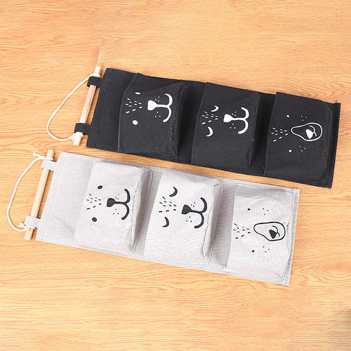 3 Pockets Cute Wall Mounted Storage Bag Closet Organizer Clo