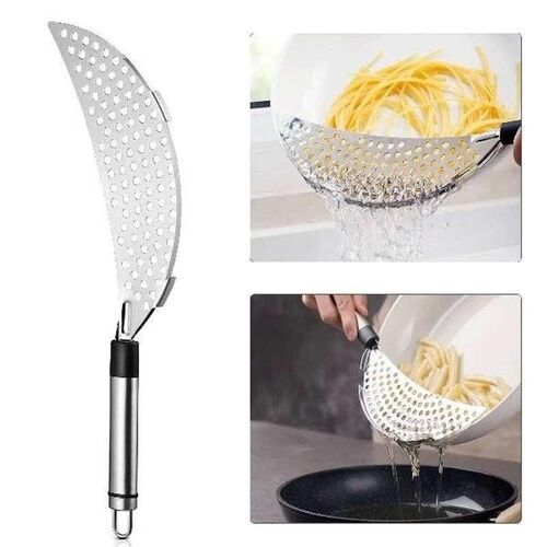 Stainless Steel Pot Strainer Crescent Drainer for Boiling