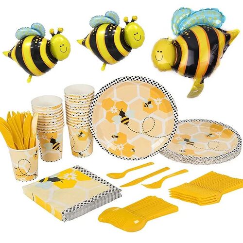 Bumble Bee Theme Party Decoration Tableware Paper Cup Plate