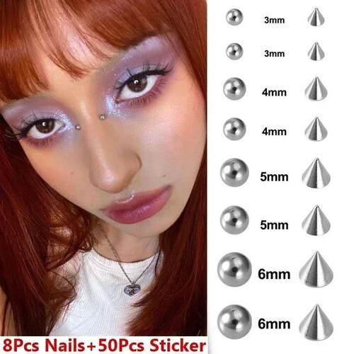 Sticker Fake Belly Eyebrow Lip Piercing Stud Non Piercied Ea
