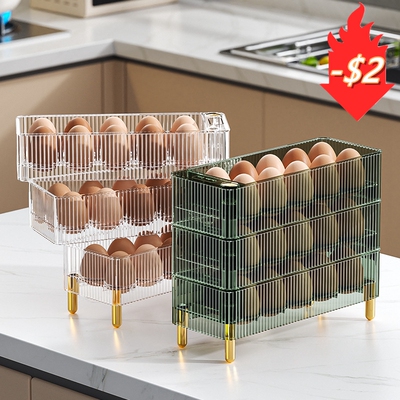 JYPS Egg Storage Box Refrigerator Transparent Egg Box Contai