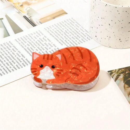 1pc Cute and Sweet Cartoon Orange Cat Puppet Kitten Hair Cli