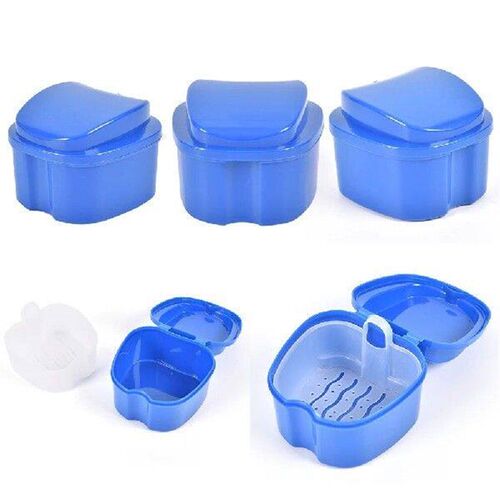 1pcs Full Denture Bath Box With Hanging Net Container