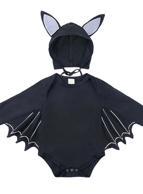 Halloween Baby Black Bat Costume Cosplay Romper Jumpsuit Inf
